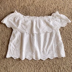 American Eagle Eyelet Off The Shoulder Top